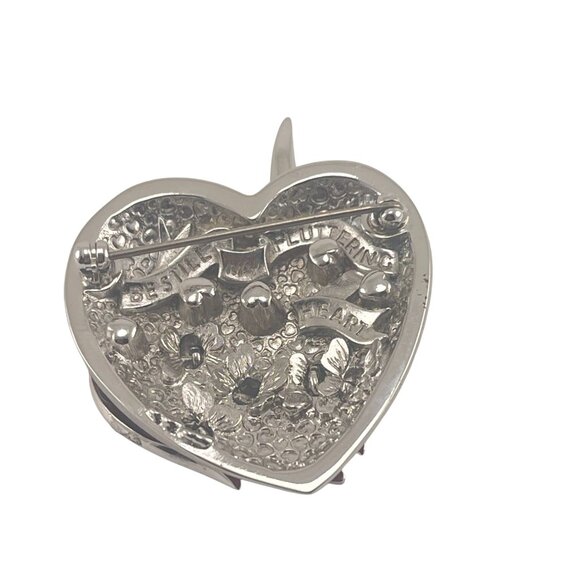 Simon Harrison Rare Trembler Fluttering Heart 1 1/4'' Brooch Designer Collectibl - Picture 7 of 10